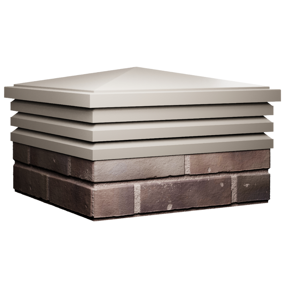 Колпак Zking Бона ХайТек Бежевый на столб 2х2 кирпича (513х513мм) в Новороссийске фото