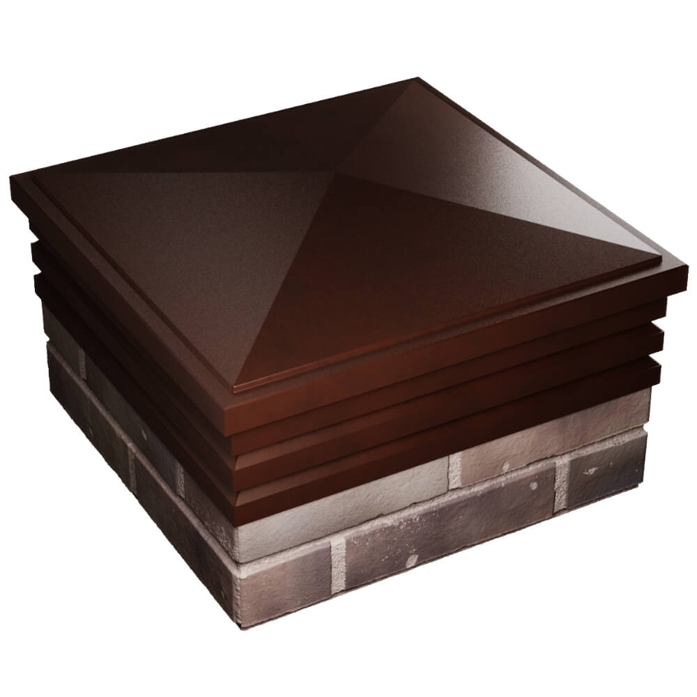 Колпак Zking Бона ХайТек Коричневый на столб 2х2 кирпича (513х513мм) в Новороссийске фото