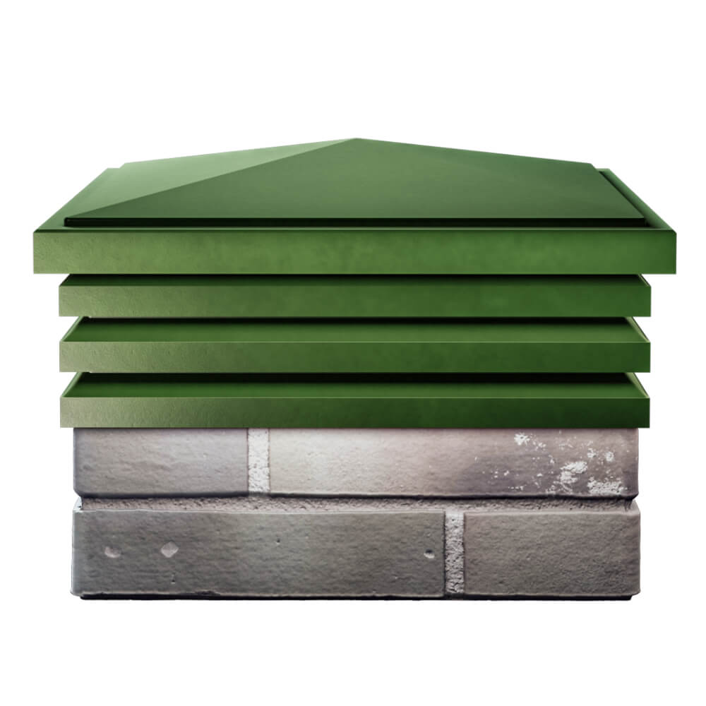 Колпак Zking Бона ХайТек Зеленый на столб 1.5х1.5 кирпича (385х385мм) Новороссийск фото