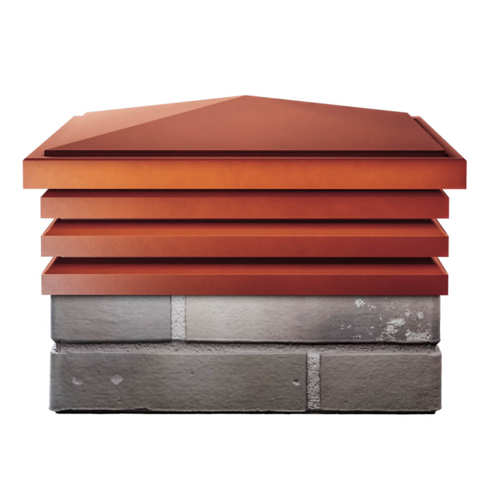 Колпак Zking Бона ХайТек Красный на столб 1.5х1.5 кирпича (385х385мм) Новороссийск фото