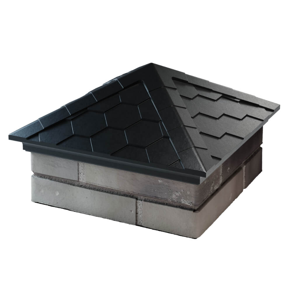 Колпак Zking Эверест Черный на столб 1.5х1.5 кирпича (390х390мм) в Новороссийске фото