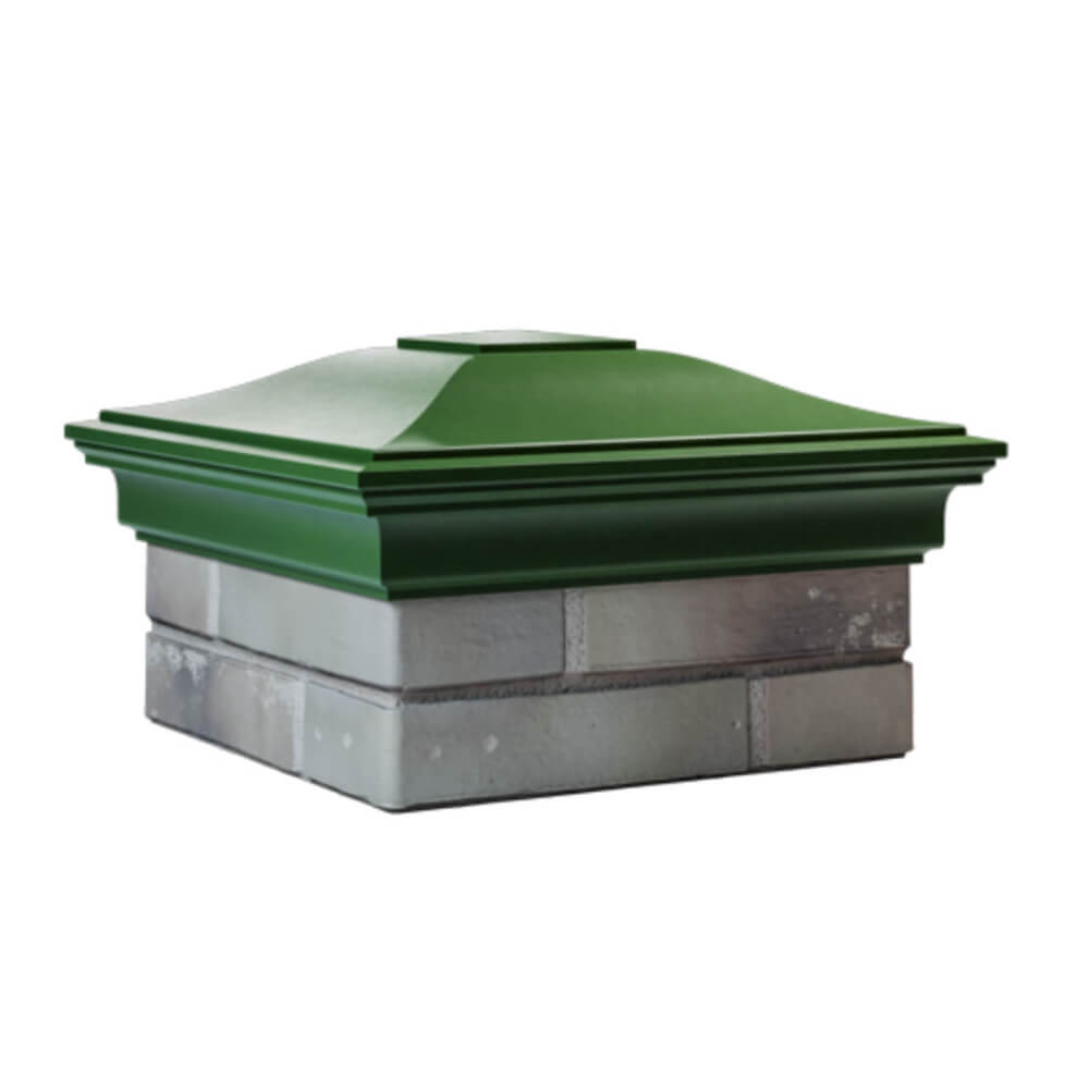 Колпак Zking Монблан Зеленый на столб 1.5х1.5 еврокирпича 0.7НФ (355х355мм) в Новороссийске фото