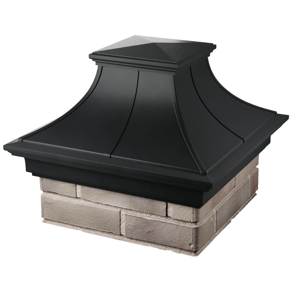 Колпак Zking Монблан Премиум Черный на столб 1.5х1.5 кирпича (385х385мм) в Новороссийске фото