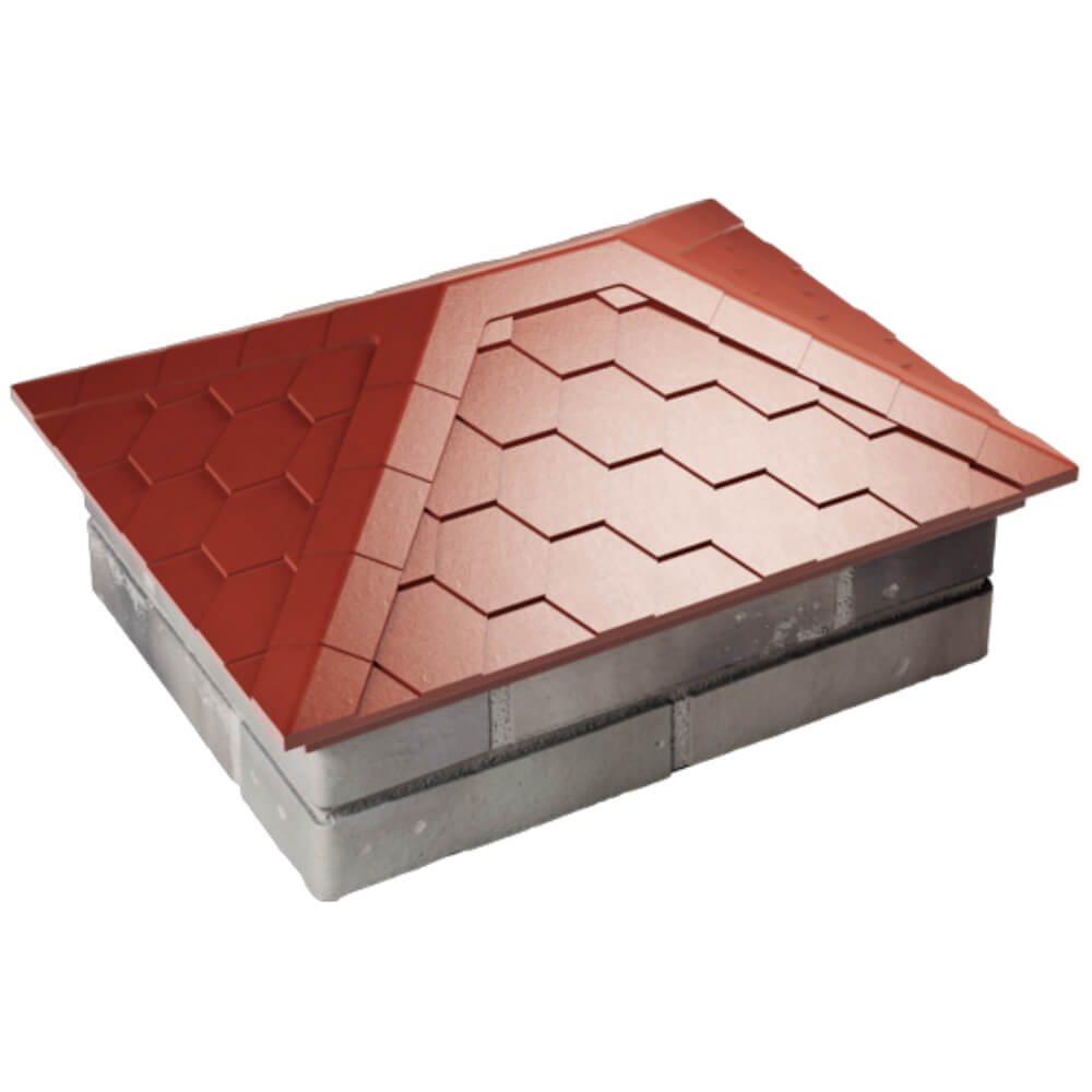 Колпак Zking Эверест Красный на столб 2х1.5 кирпича (520х390мм) Новороссийск фото