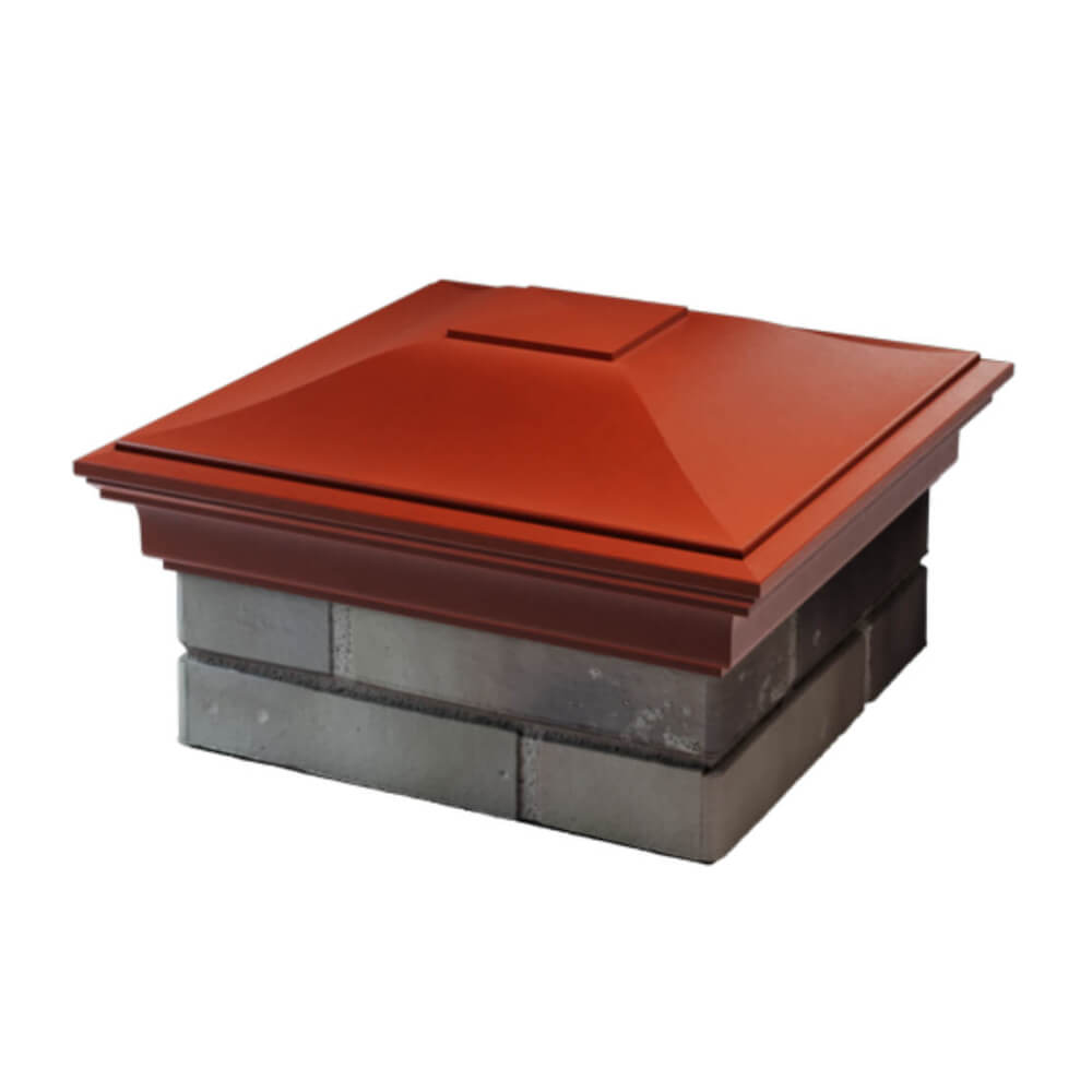 Колпак Zking Монблан Красный на столб 1.5х1.5 еврокирпича 0.7НФ (355х355мм) в Новороссийске фото