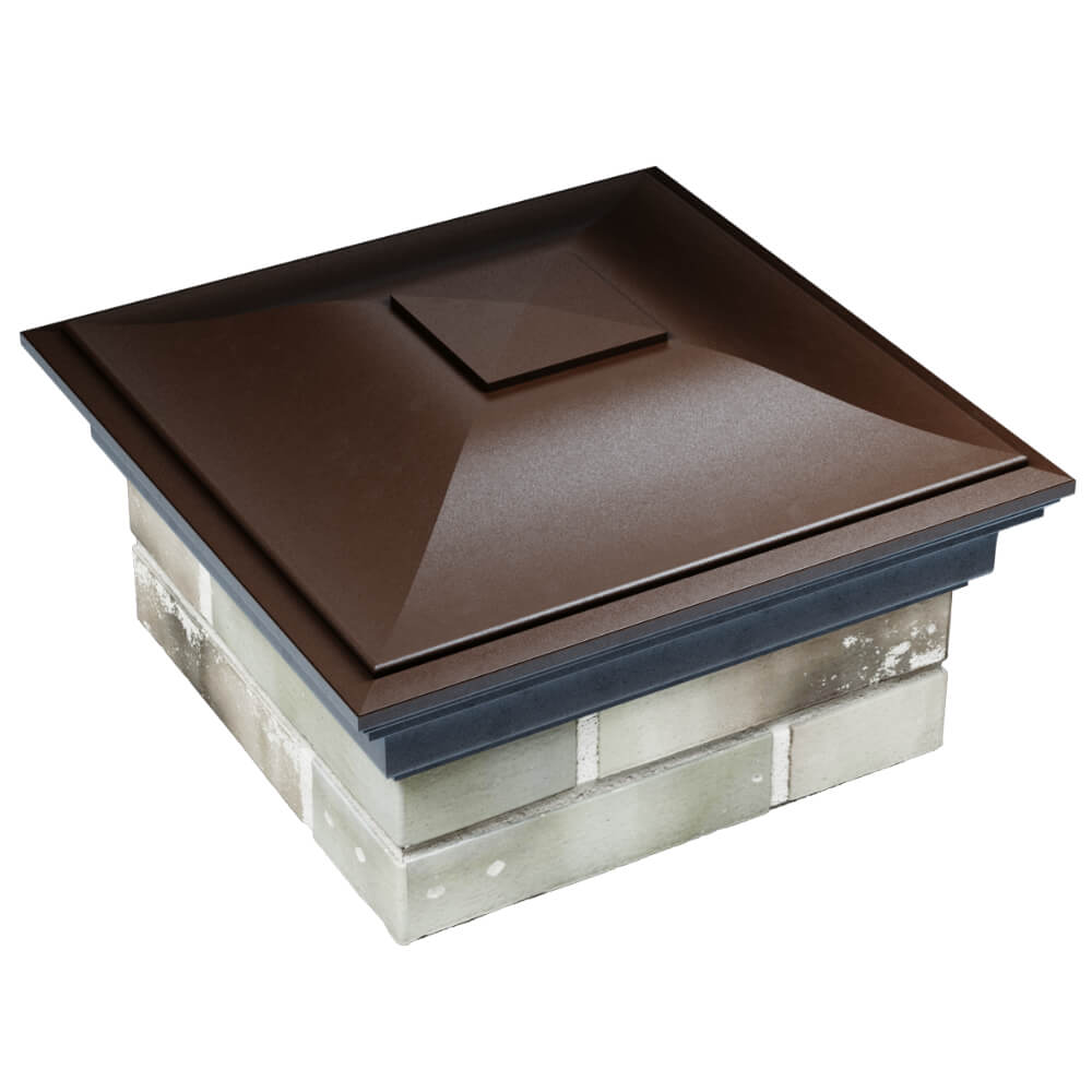 Колпак Zking Монблан Коричневый на столб 1.5х1.5 кирпича (385х385мм) в Новороссийске фото