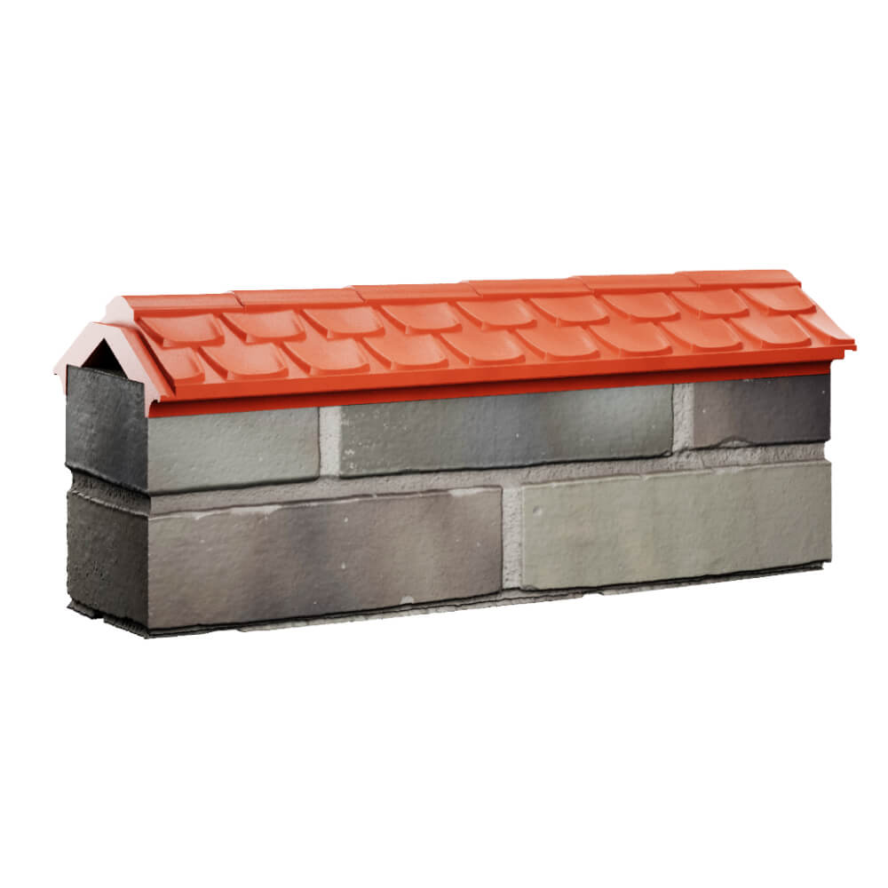 Парапет Zking Эльбрус Красный с посадкой на 0.5 кирпича (130мм) Новороссийск фото
