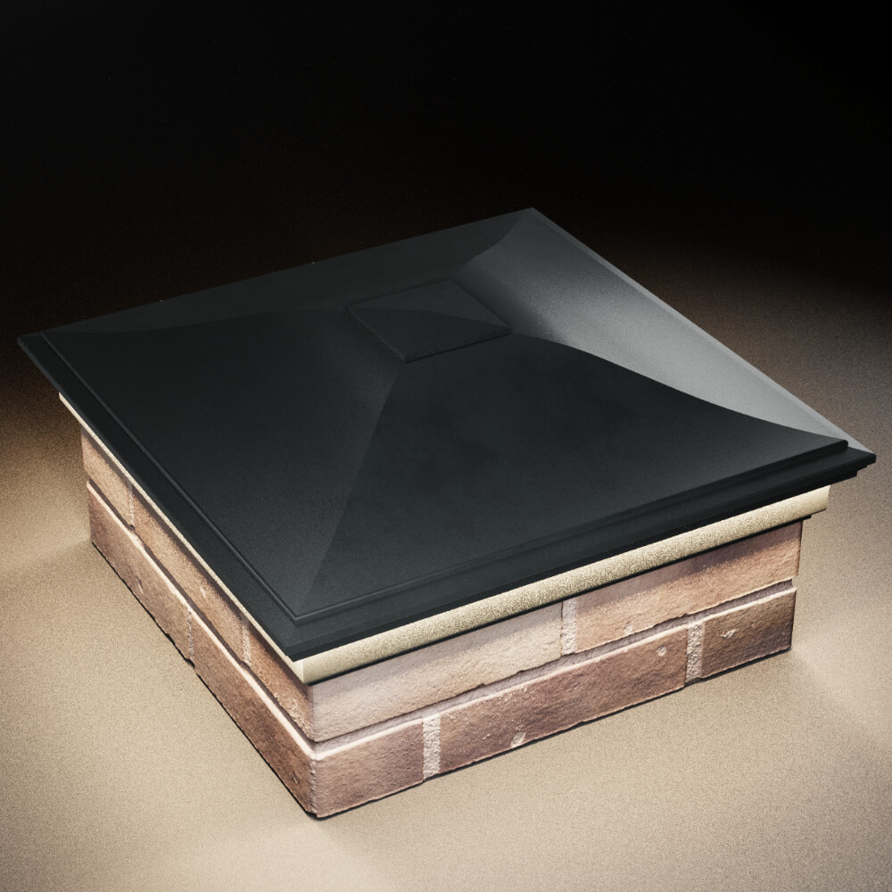 Колпак Zking Монблан Черный на столб 2х2 кирпича (515х515мм) c подсветкой в Новороссийске фото