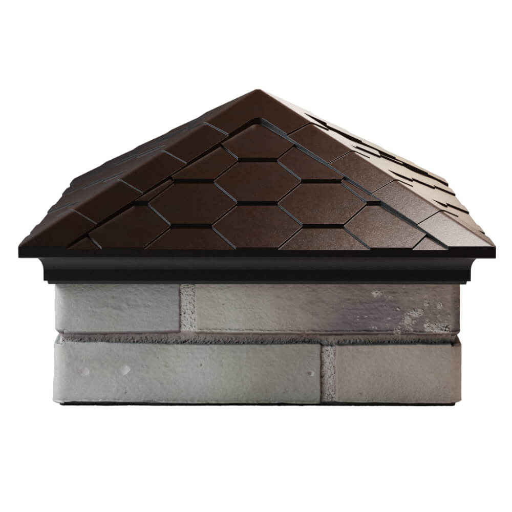 Колпак Zking Эверест Коричневый на столб 1.5х1.5 кирпича (390х390мм) Новороссийск фото