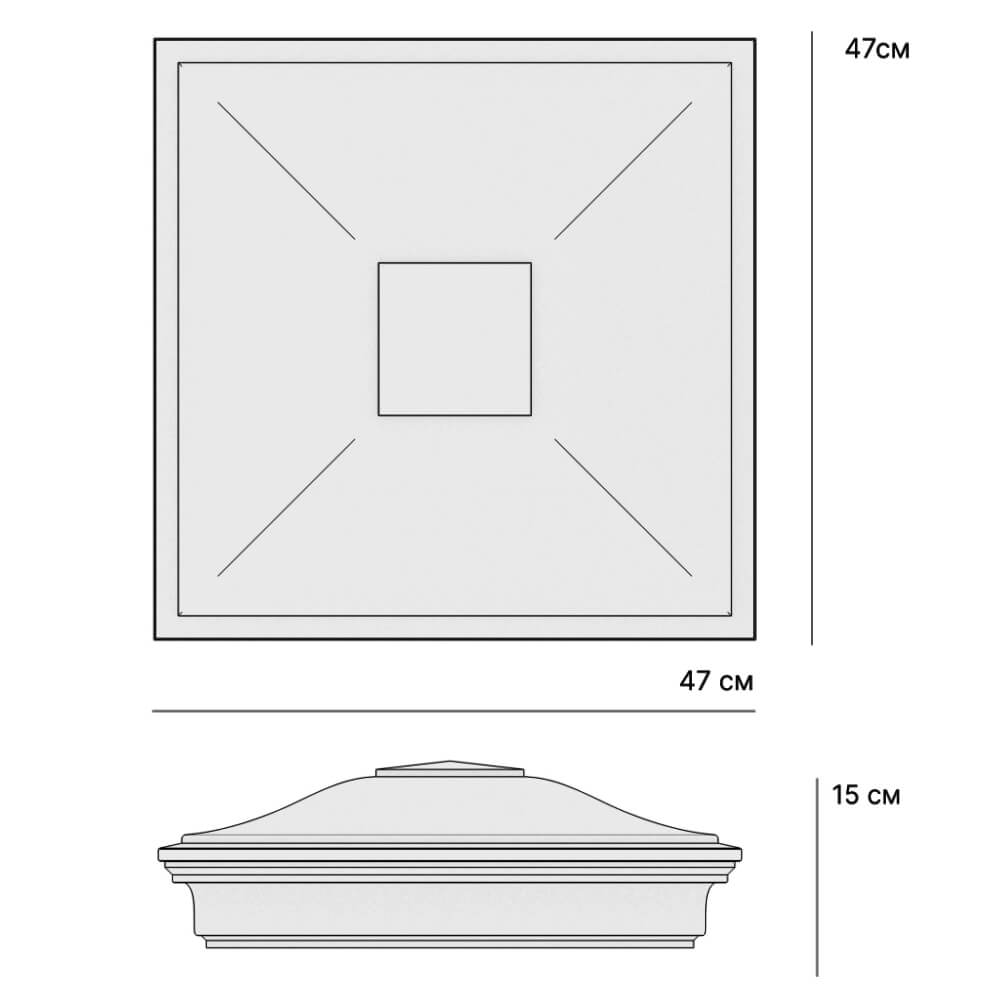 Колпак Zking Монблан Красный на столб 1.5х1.5 кирпича (385х385мм) в Новороссийске фото