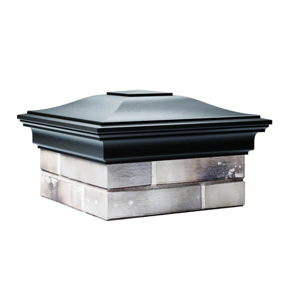 Колпак Zking Монблан Черный на столб 1.5х1.5 еврокирпича 0.7НФ (355х355мм) в Новороссийске фото