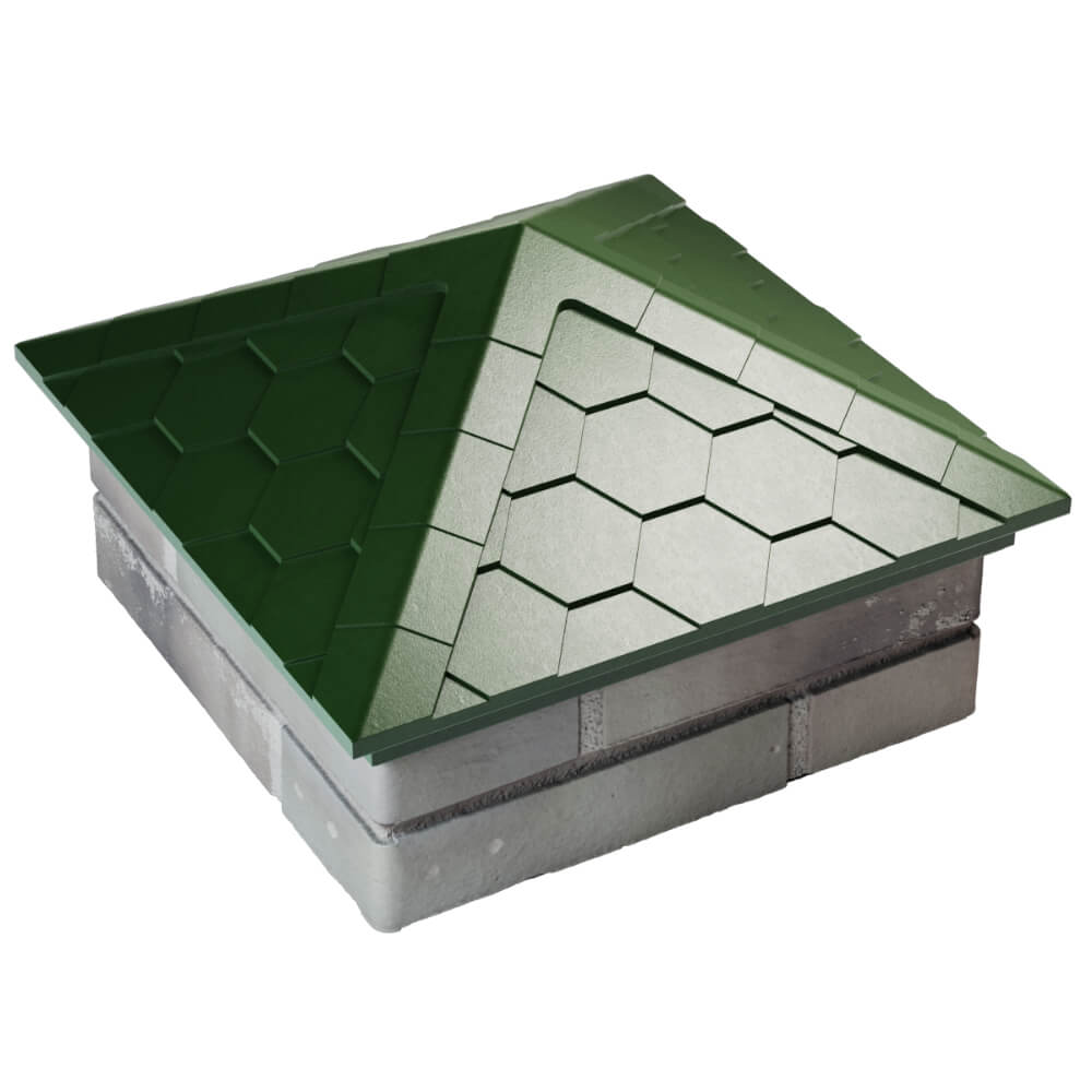 Колпак Zking Эверест Зеленый на столб 1.5х1.5 кирпича (390х390мм) в Новороссийске фото