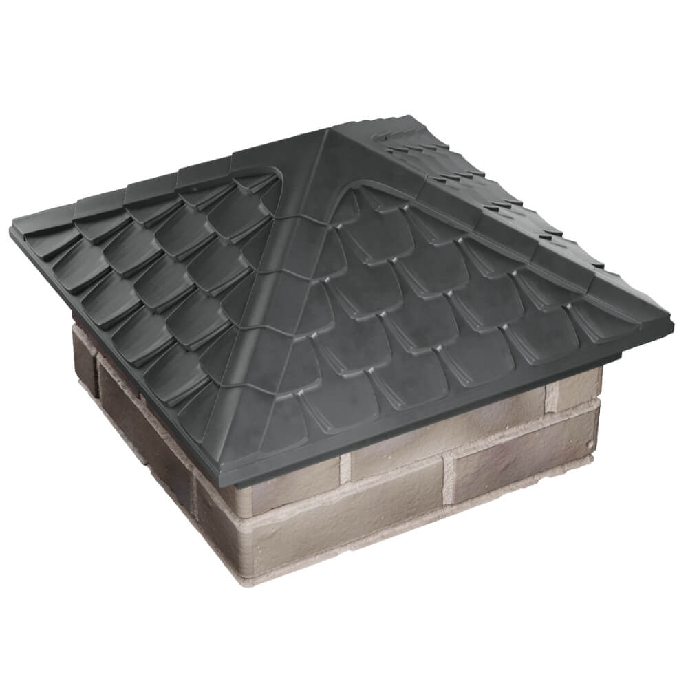 Колпак Zking Эльбрус Серый на столб 1.5х1.5 кирпича (385х385мм) в Новороссийске фото