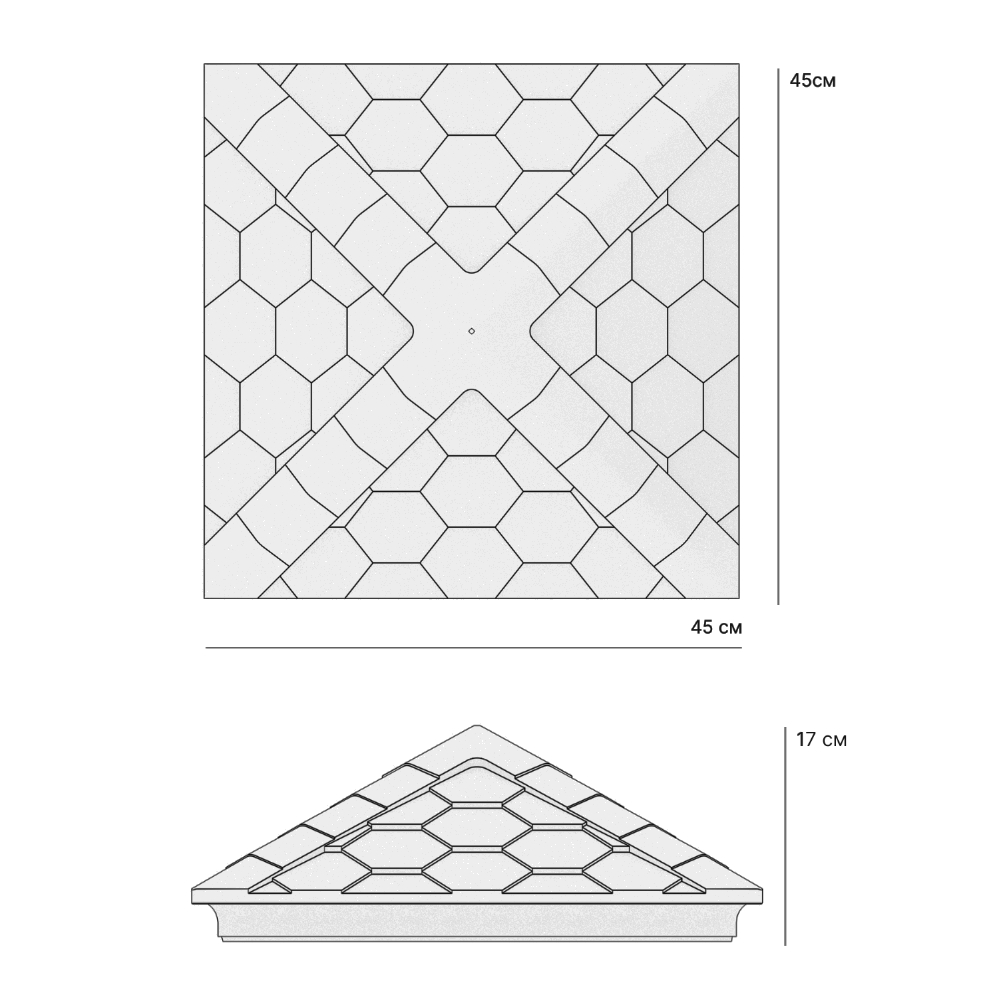 Колпак Zking Эверест Бежевый на столб 1.5х1.5 кирпича (390х390мм) в Новороссийске фото