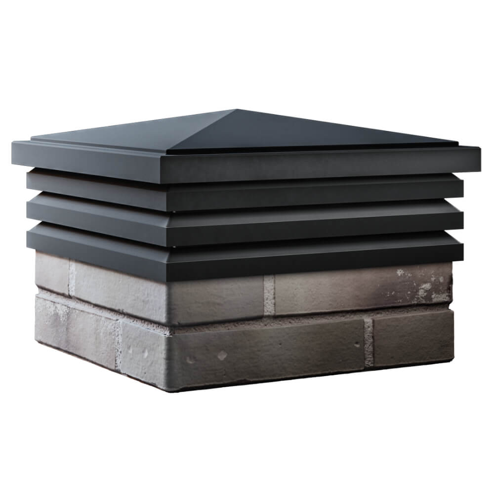 Колпак Zking Бона ХайТек Черный на столб 1.5х1.5 кирпича (385х385мм) в Новороссийске фото