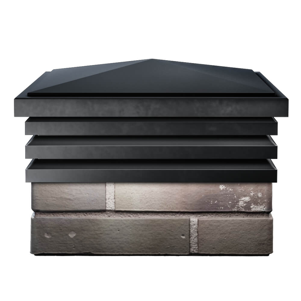 Колпак Zking Бона ХайТек Черный на столб 1.5х1.5 кирпича (385х385мм) Новороссийск фото