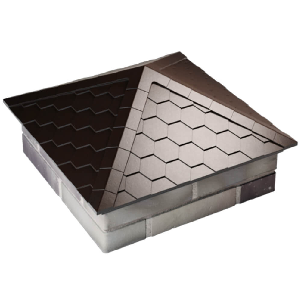 Колпак Zking Эверест Коричневый на столб 2х2 кирпича (535х535мм) Новороссийск фото
