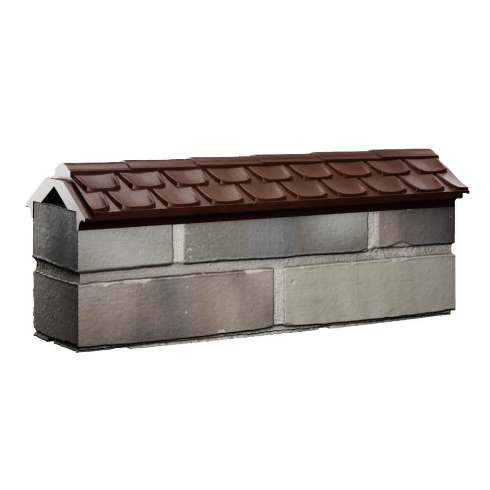 Парапет Zking Эльбрус Коричневый с посадкой на 0.5 кирпича (130мм) Новороссийск фото