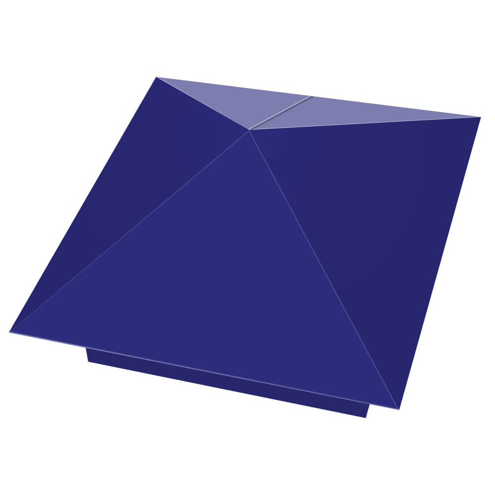 Колпак металлический 400х400мм RAL5002 Синий Ультрамарин заборный Новороссийск фото