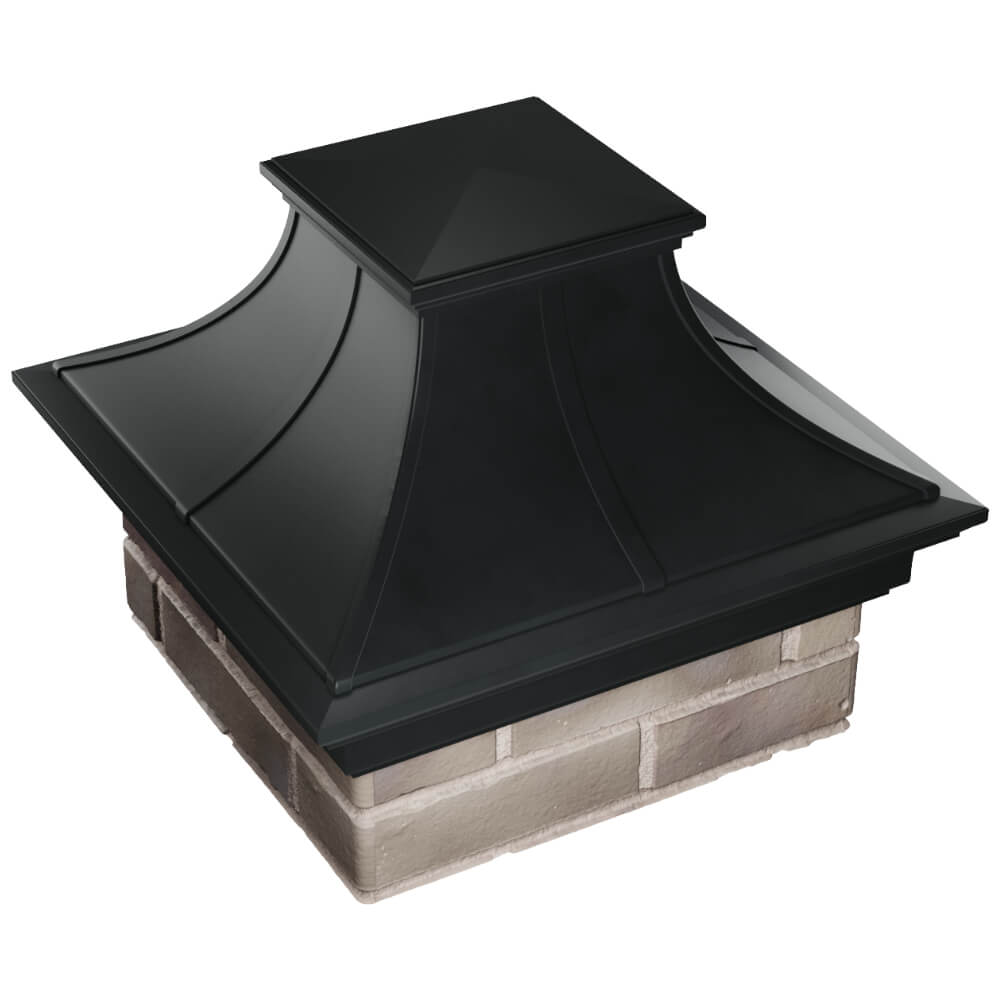 Колпак Zking Монблан Премиум Черный на столб 1.5х1.5 кирпича (385х385мм) в Новороссийске фото