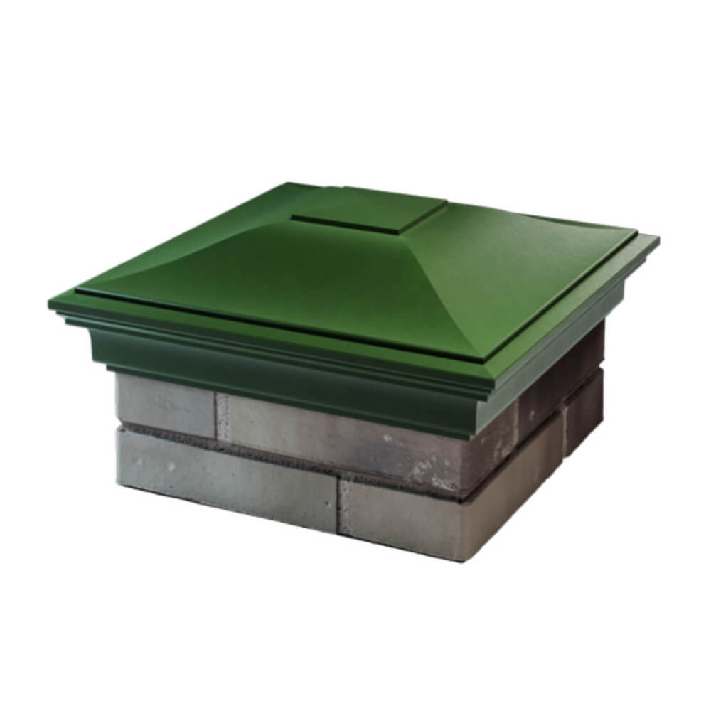 Колпак Zking Монблан Зеленый на столб 1.5х1.5 еврокирпича 0.7НФ (355х355мм) в Новороссийске фото