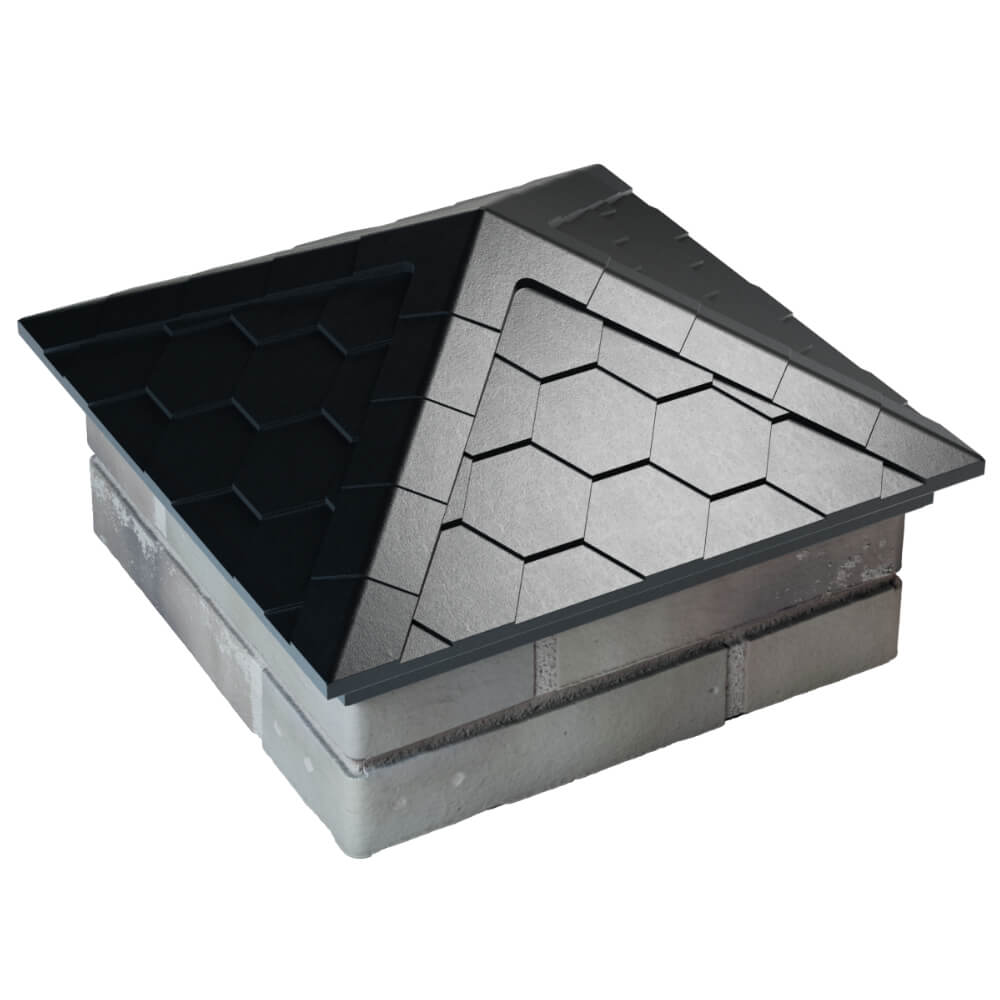 Колпак Zking Эверест Черный на столб 1.5х1.5 кирпича (390х390мм) в Новороссийске фото