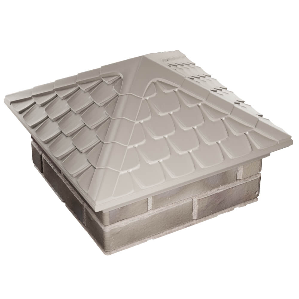 Колпак Zking Эльбрус Бежевый на столб 1.5х1.5 кирпича (385х385мм) в Новороссийске фото