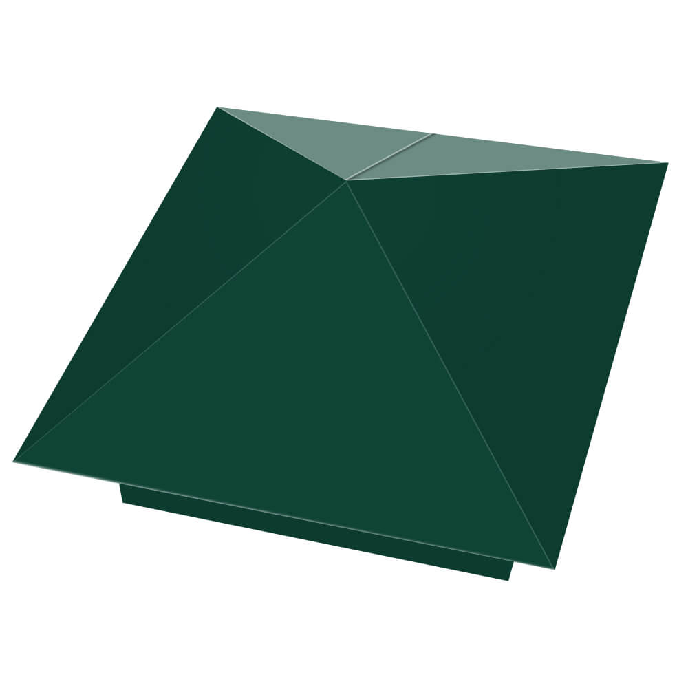 Колпак металлический 390х390мм RAL6005 Зеленый Мох заборный Новороссийск фото