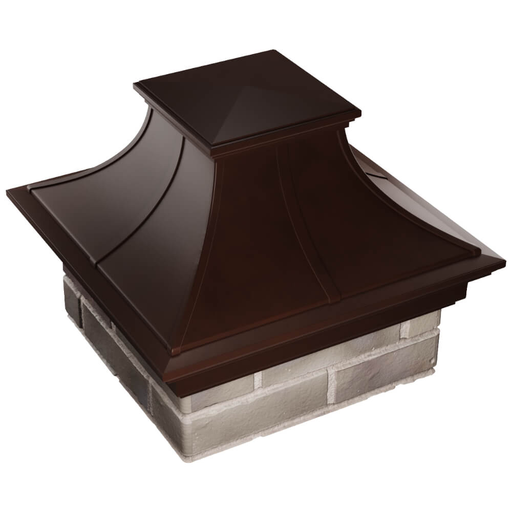 Колпак Zking Монблан Премиум Коричневый на столб 1.5х1.5 кирпича (385х385мм) в Новороссийске фото