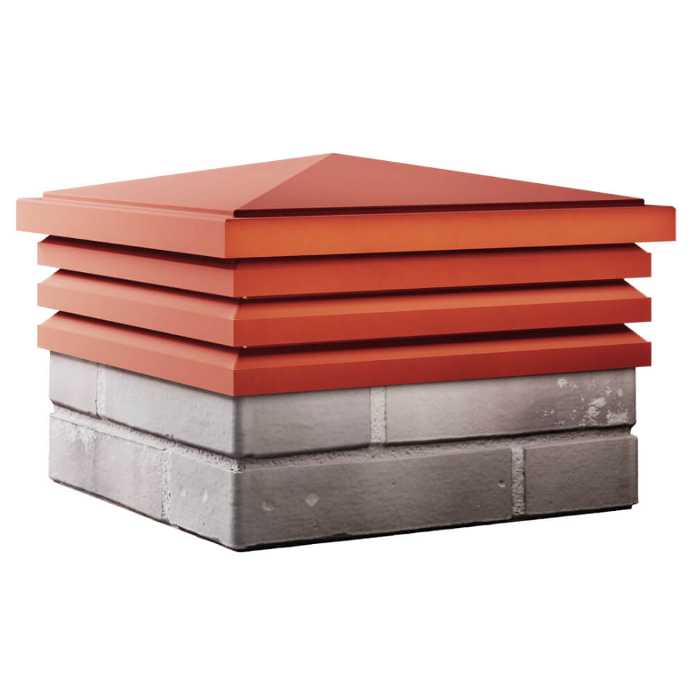 Колпак Zking Бона ХайТек Красный на столб 1.5х1.5 кирпича (385х385мм) в Новороссийске фото