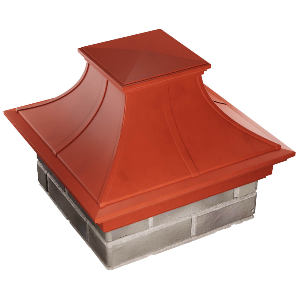 Колпак Zking Монблан Премиум Красный на столб 1.5х1.5 кирпича (385х385мм) в Новороссийске фото