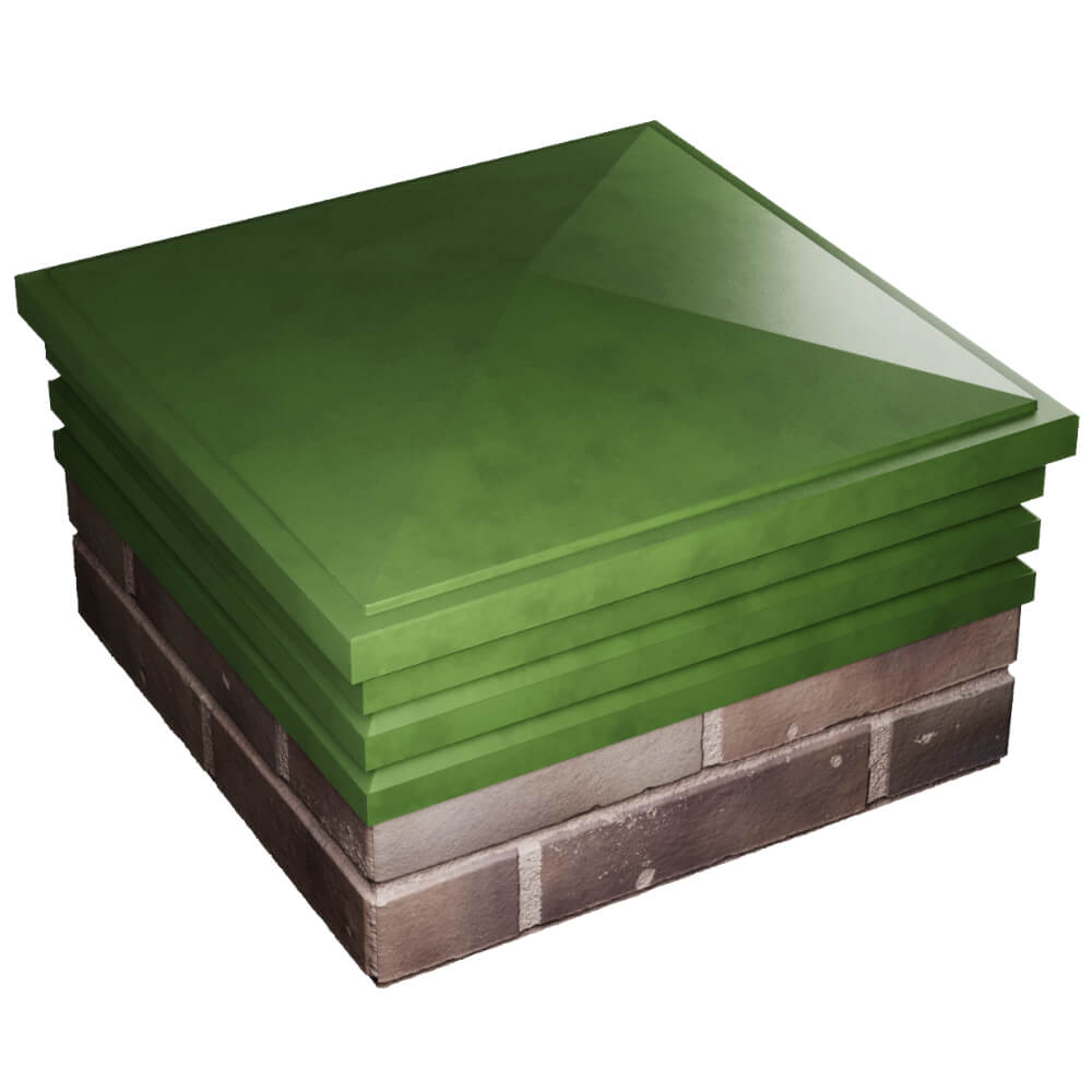 Колпак Zking Бона ХайТек Зеленый на столб 2х2 кирпича (513х513мм) в Новороссийске фото