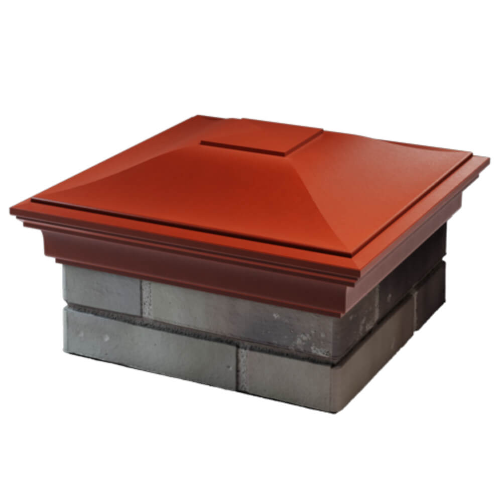 Колпак Zking Монблан Красный на столб 1.5х1.5 кирпича (385х385мм) в Новороссийске фото