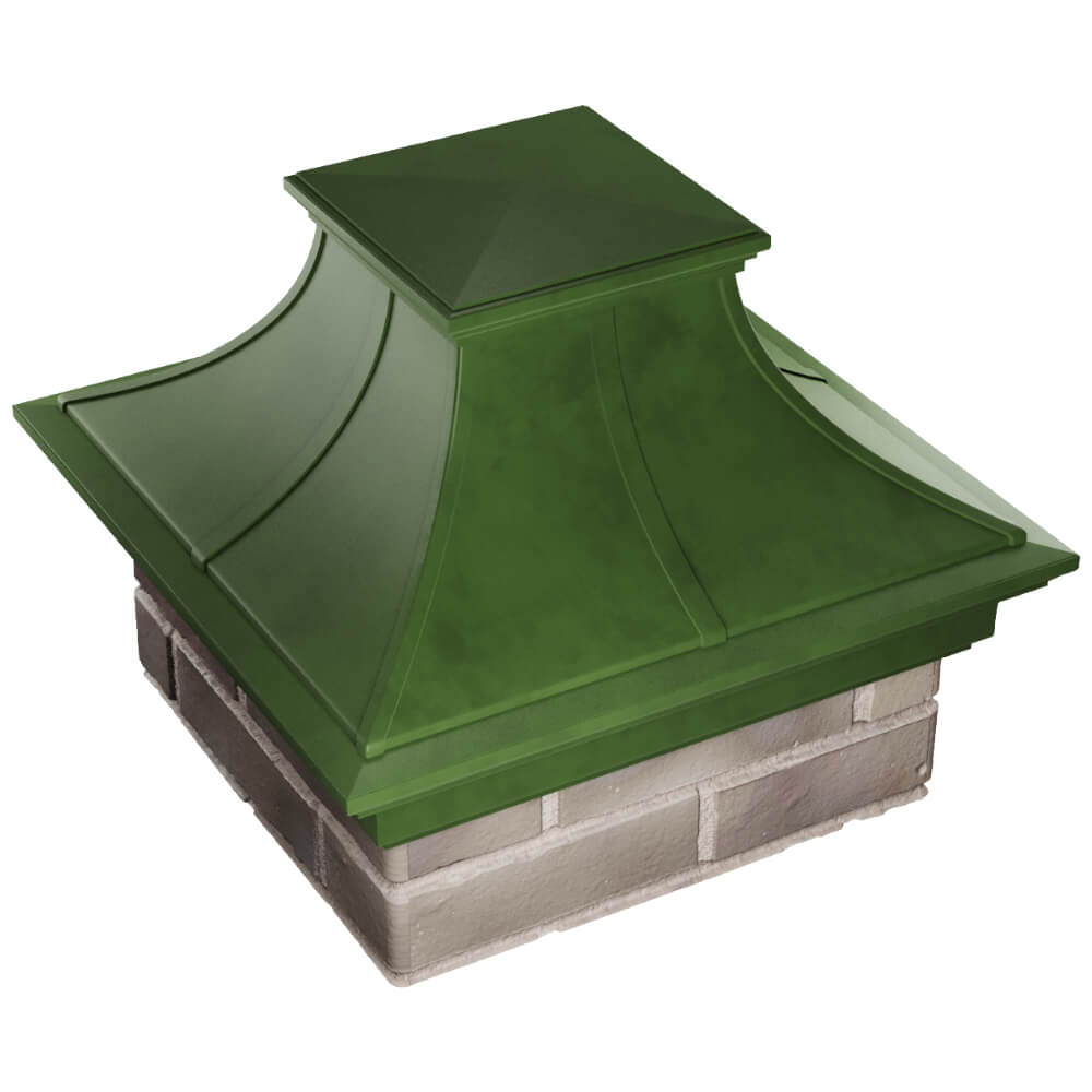 Колпак Zking Монблан Премиум Зеленый на столб 1.5х1.5 кирпича (385х385мм) в Новороссийске фото