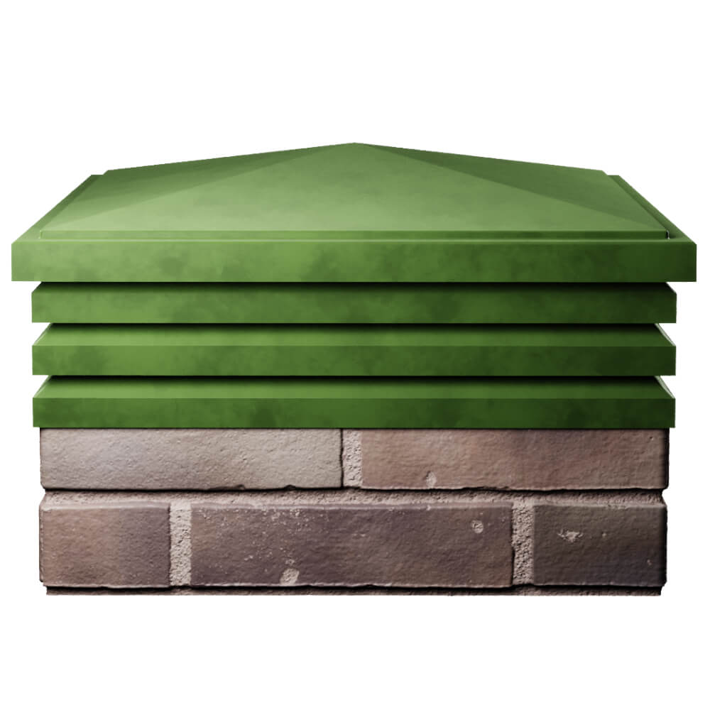 Колпак Zking Бона ХайТек Зеленый на столб 2х2 кирпича (513х513мм) Новороссийск фото