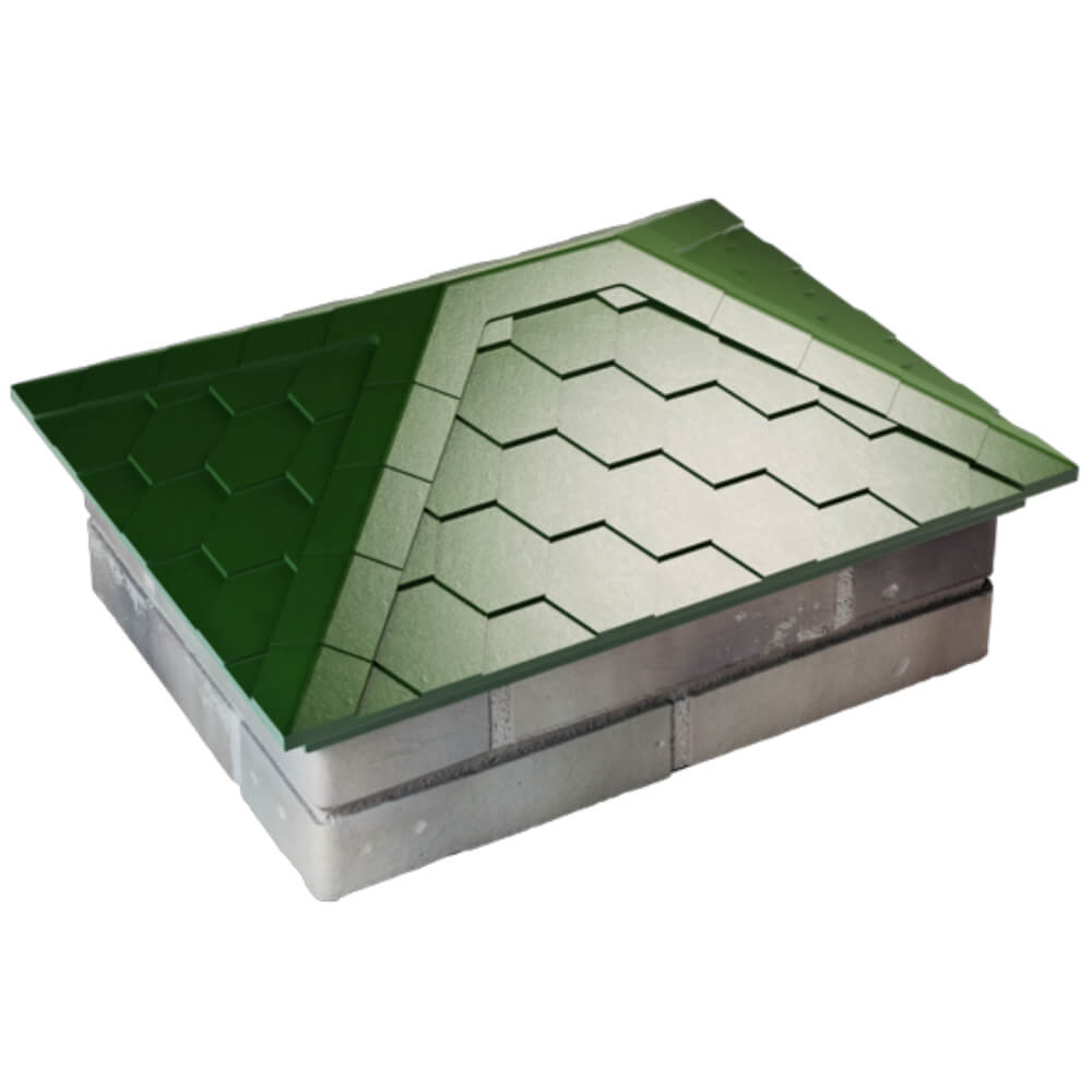 Колпак Zking Эверест Зеленый на столб 2х1.5 кирпича (520х390мм) Новороссийск фото