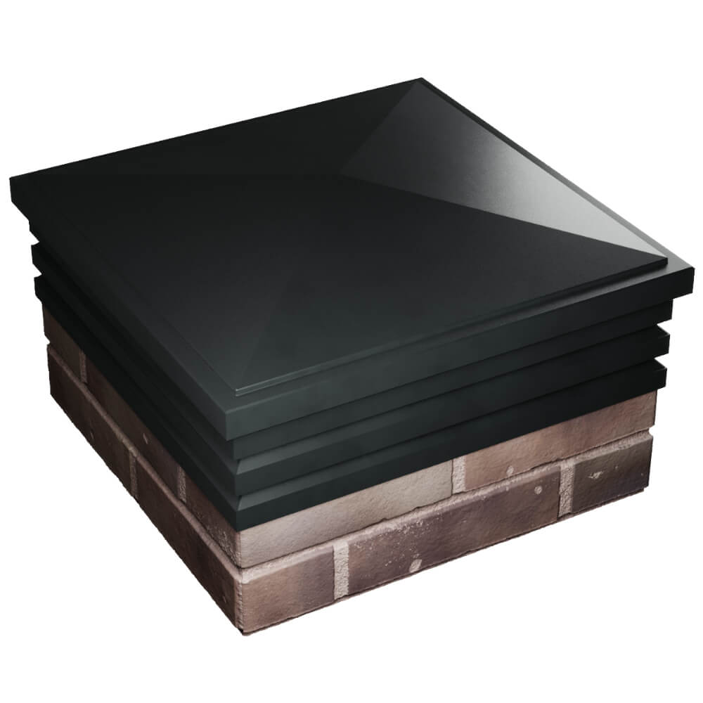 Колпак Zking Бона ХайТек Черный на столб 2х2 кирпича (513х513мм) в Новороссийске фото