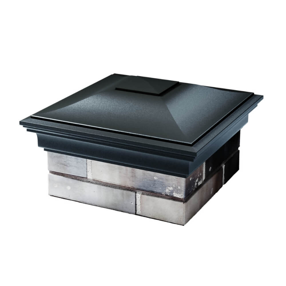 Колпак Zking Монблан Черный на столб 1.5х1.5 еврокирпича 0.7НФ (355х355мм) в Новороссийске фото