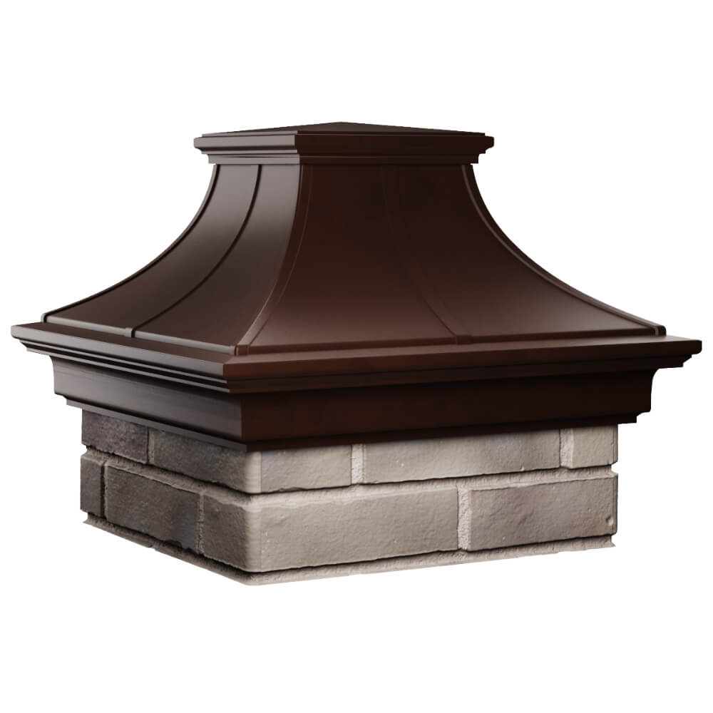 Колпак Zking Монблан Премиум Коричневый на столб 1.5х1.5 кирпича (385х385мм) в Новороссийске фото