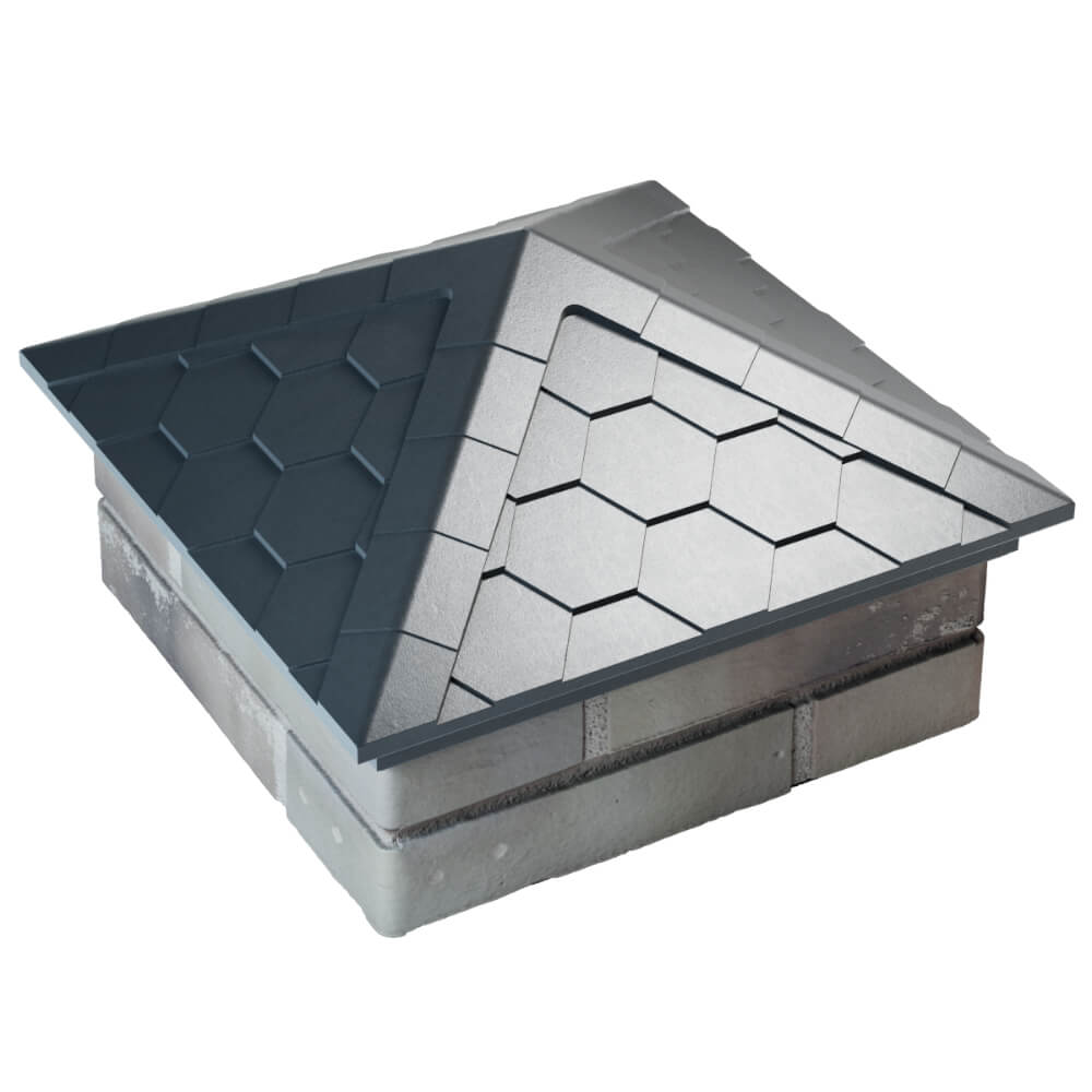 Колпак Zking Эверест Серый на столб 1.5х1.5 кирпича (390х390мм) в Новороссийске фото