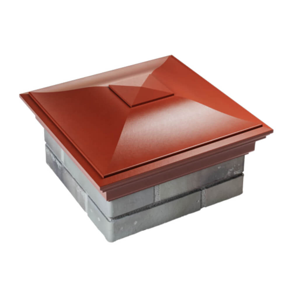 Колпак Zking Монблан Красный на столб 1.5х1.5 еврокирпича 0.7НФ (355х355мм) в Новороссийске фото