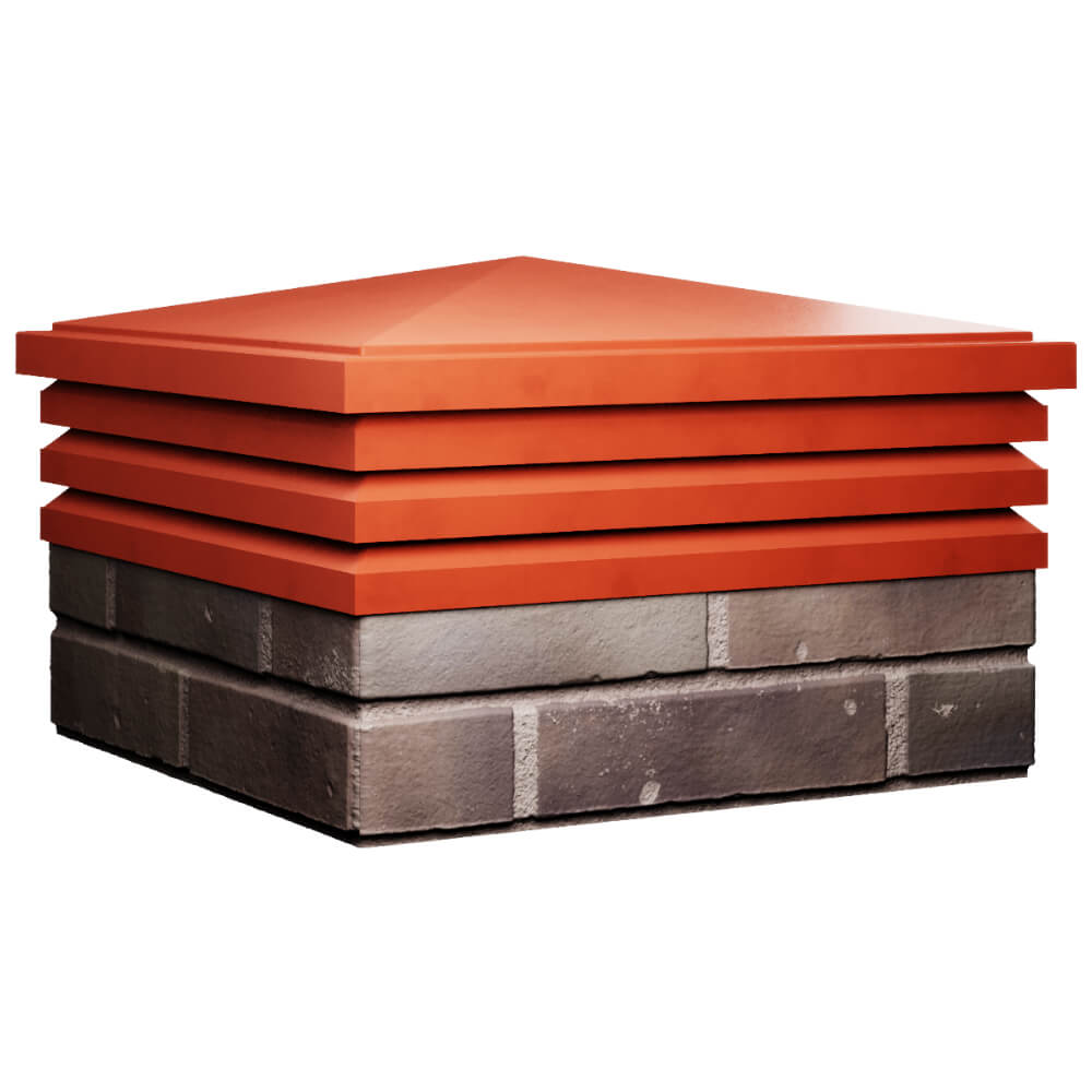 Колпак Zking Бона ХайТек Красный на столб 2х2 кирпича (513х513мм) в Новороссийске фото