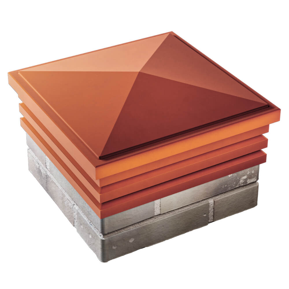 Колпак Zking Бона ХайТек Красный на столб 1.5х1.5 кирпича (385х385мм) в Новороссийске фото