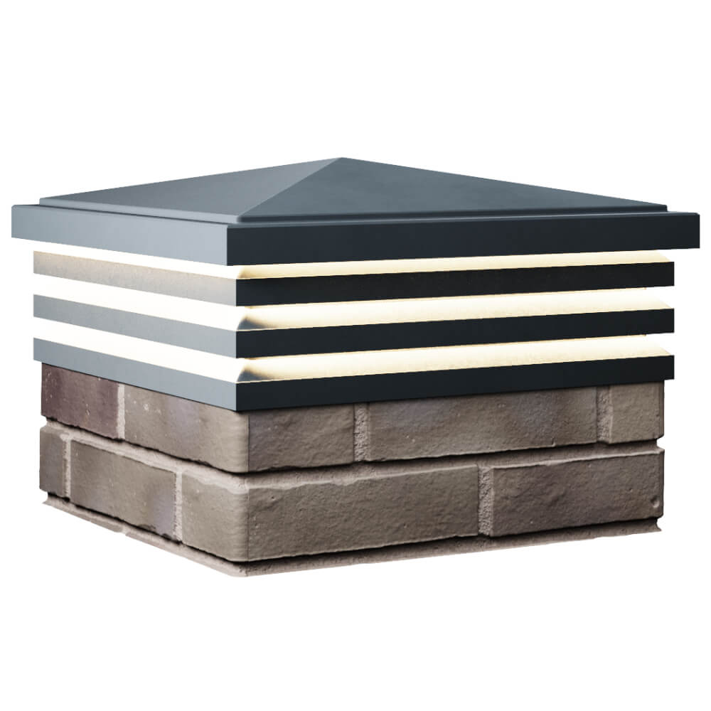 Колпак Zking Бона ХайТек Серый на столб 1.5х1.5 кирпича (385х385мм) с подсветкой в Новороссийске фото