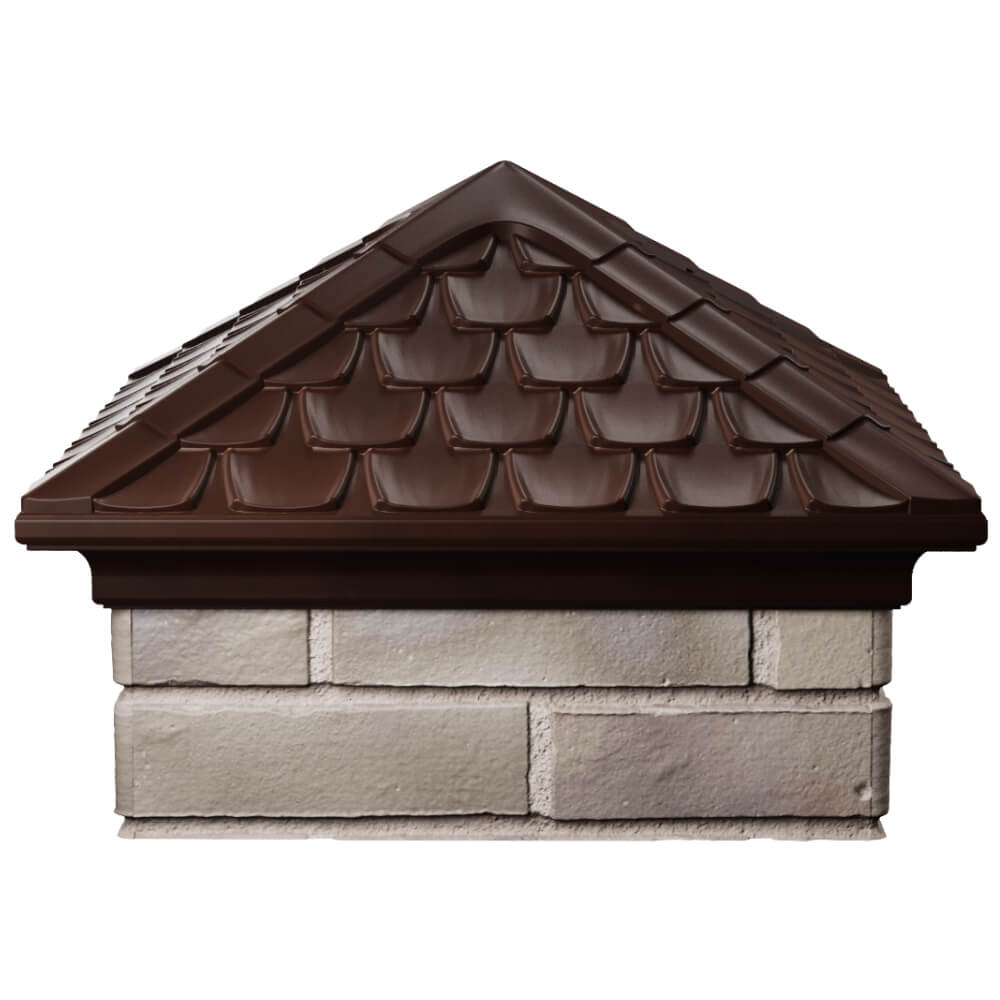 Колпак Zking Эльбрус Коричневый на столб 1.5х1.5 кирпича (385х385мм) Новороссийск фото