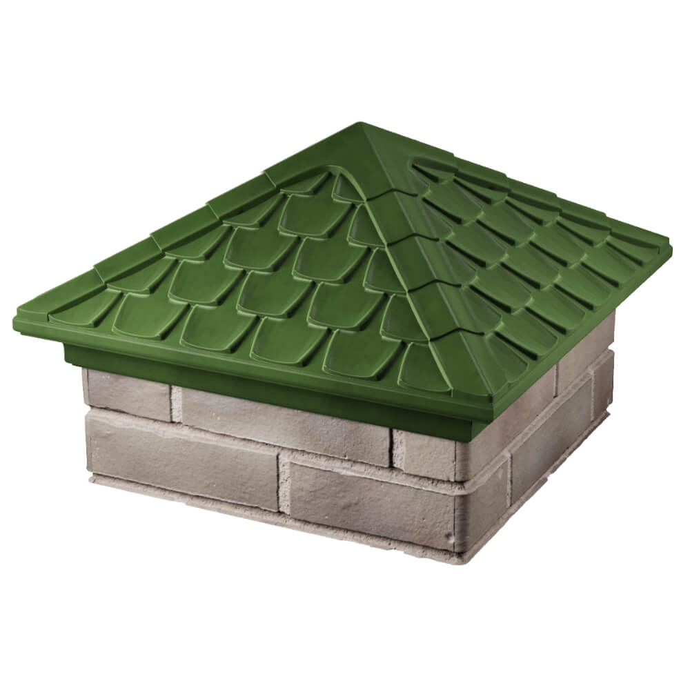 Колпак Zking Эльбрус Зеленый на столб 1.5х1.5 кирпича (385х385мм) в Новороссийске фото