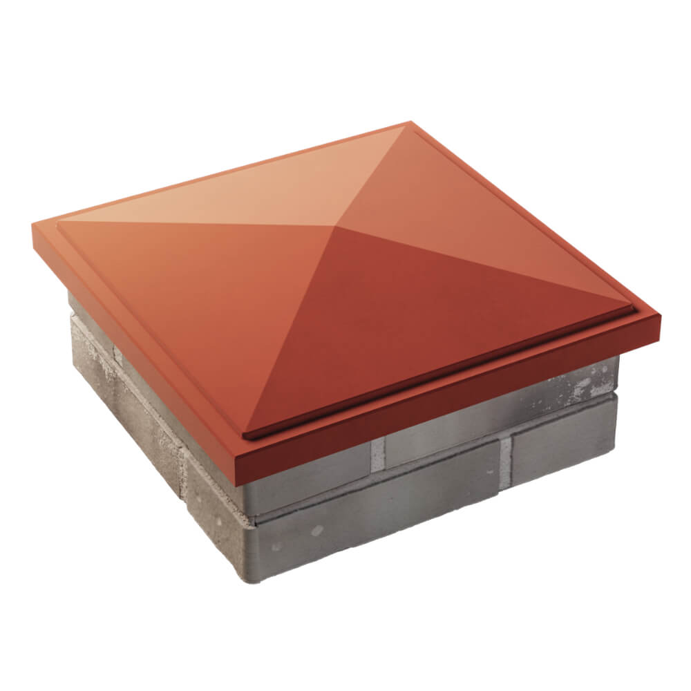 Колпак Zking БонаМоно Красный на столб 1.5х1.5 кирпича (385х385, 400х400мм) в Новороссийске фото