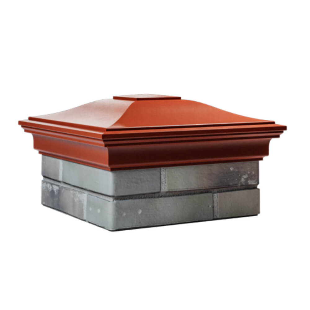 Колпак Zking Монблан Красный на столб 1.5х1.5 еврокирпича 0.7НФ (355х355мм) в Новороссийске фото