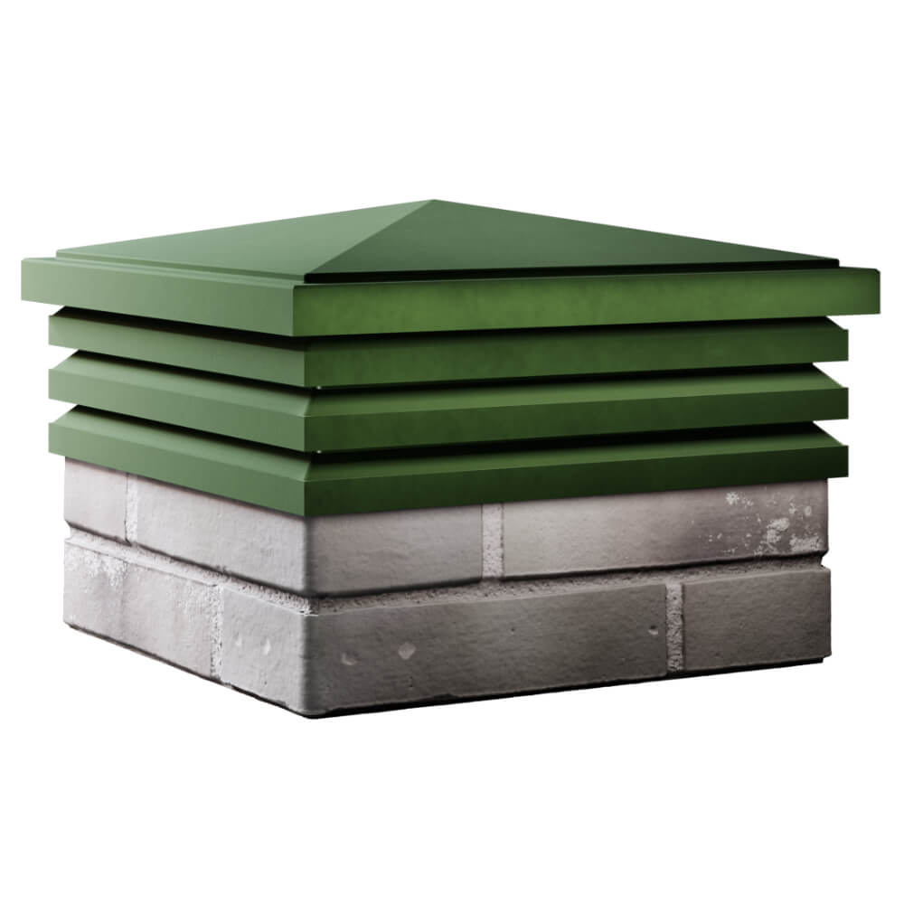 Колпак Zking Бона ХайТек Зеленый на столб 1.5х1.5 кирпича (385х385мм) в Новороссийске фото