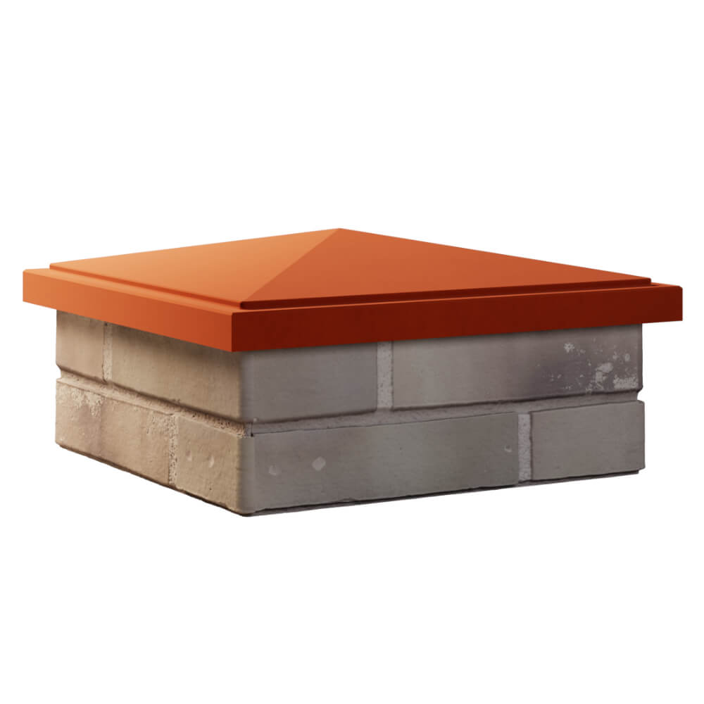 Колпак Zking БонаМоно Красный на столб 1.5х1.5 кирпича (385х385, 400х400мм) в Новороссийске фото